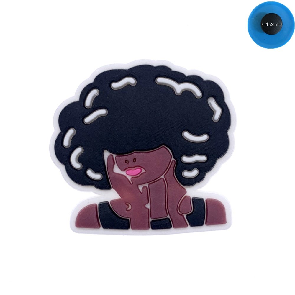 Black Girl Magic Croc Charms / Jibbitz - Rose In Concrete 🥀