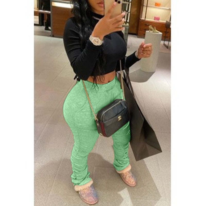 Stacked Leggings - Rose In Concrete 🥀