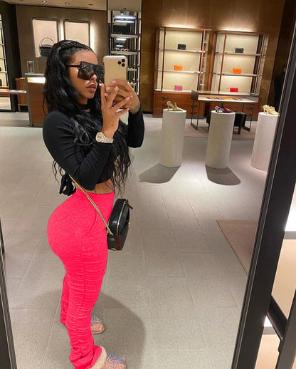 Stacked Leggings - Rose In Concrete 🥀