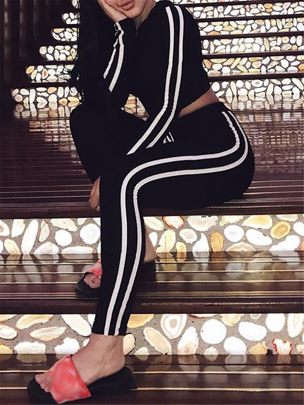 Striped Casual Matching Set - Rose In Concrete 🥀