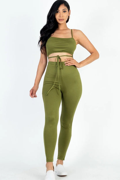 Solid Tie Front Cut Out Jumpsuit - Rose In Concrete 🥀