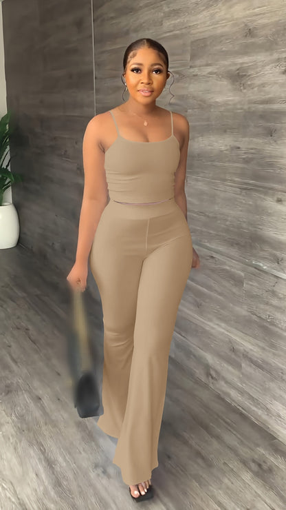 Crop Top Pants Set - Rose In Concrete 🥀