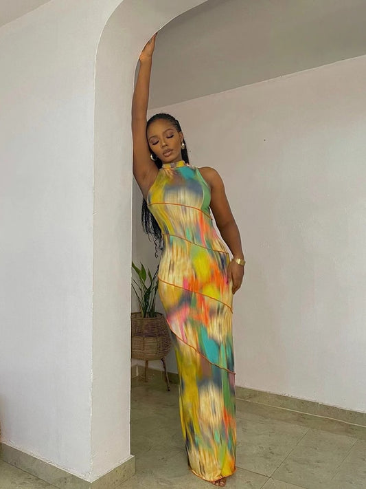 Colorful Maxi Dress - Rose In Concrete 🥀