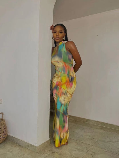 Colorful Maxi Dress - Rose In Concrete 🥀