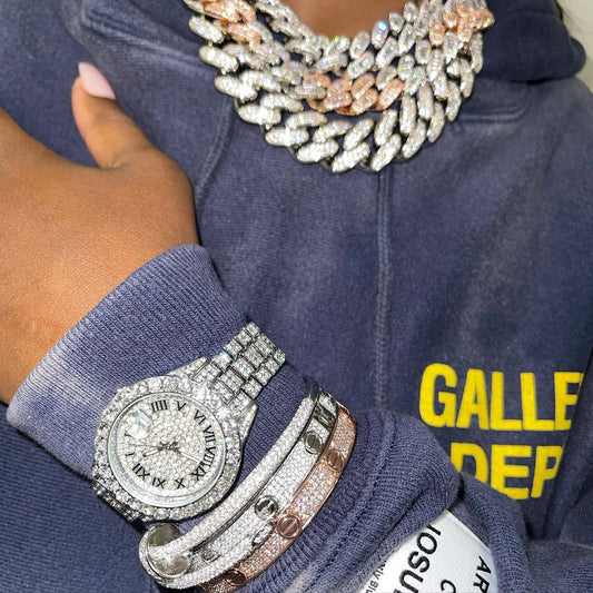 Bling Icy Watch - Rose In Concrete 🥀