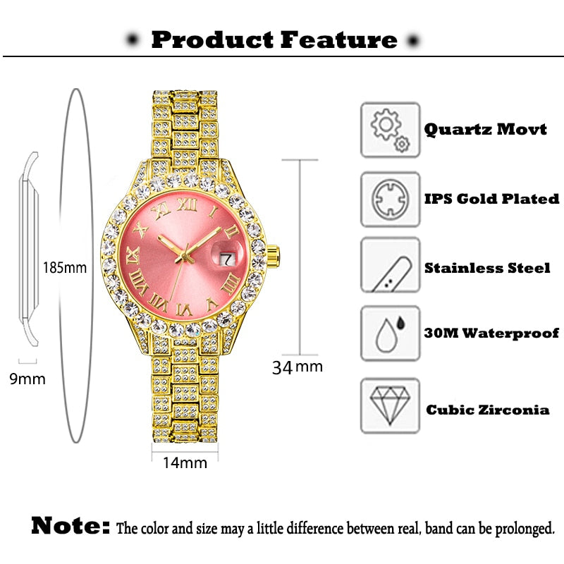 Bling Icy Watch - Rose In Concrete 🥀