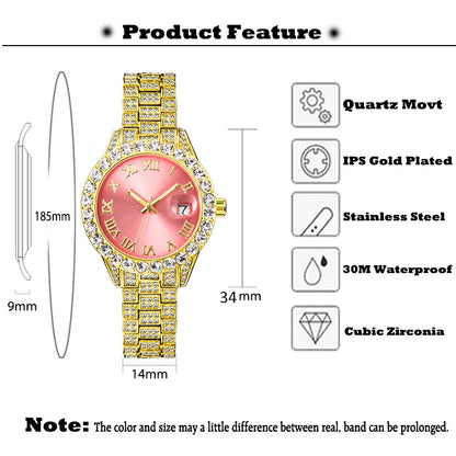 Bling Icy Watch - Rose In Concrete 🥀