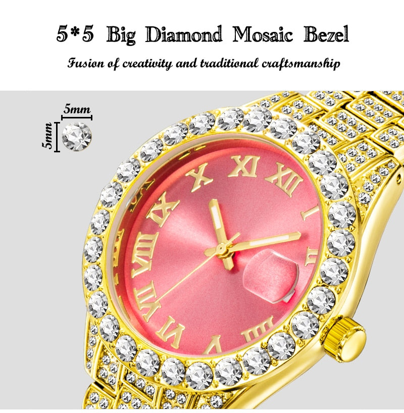 Bling Icy Watch - Rose In Concrete 🥀