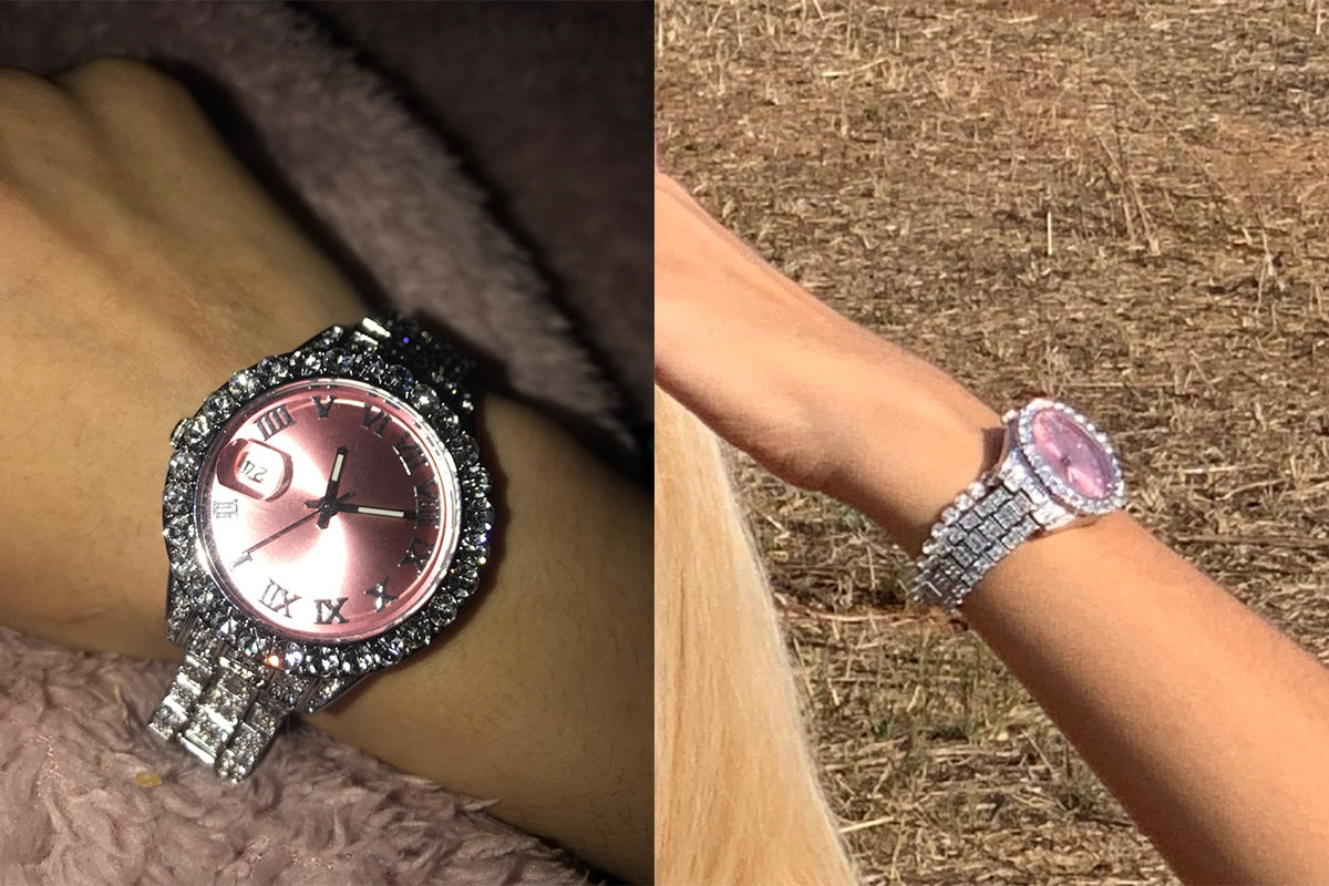 Bling Icy Watch - Rose In Concrete 🥀